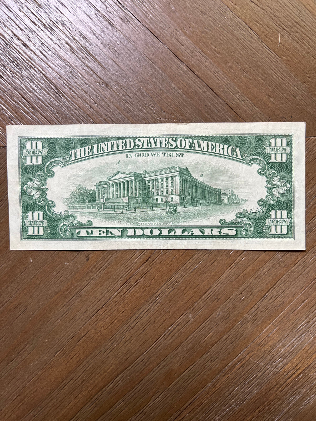 Series 1963A $10 Federal Reserve Note Boston Green Seal Hamilton