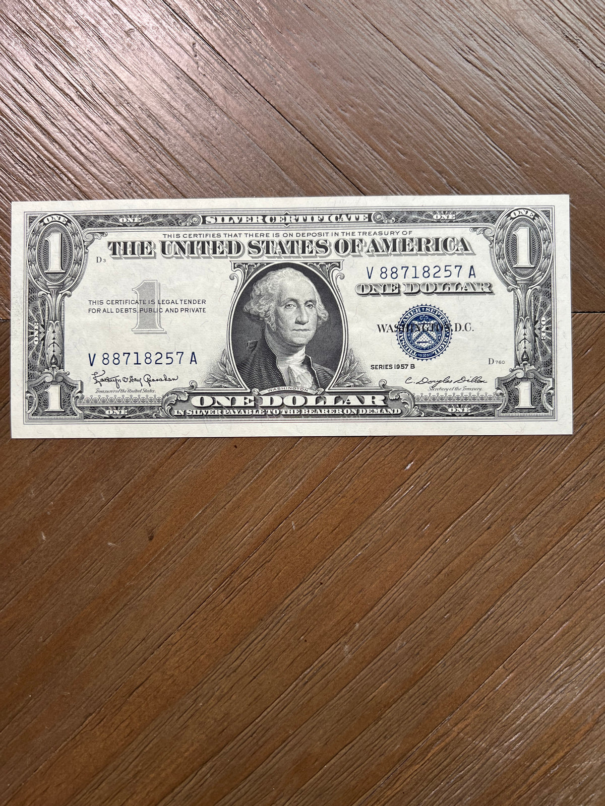 Series 1957B $1 Dollar Silver Certificate Blue Seal George Washington