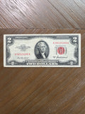 Series 1953A $2 United States Note Red Seal Jefferson Monticello