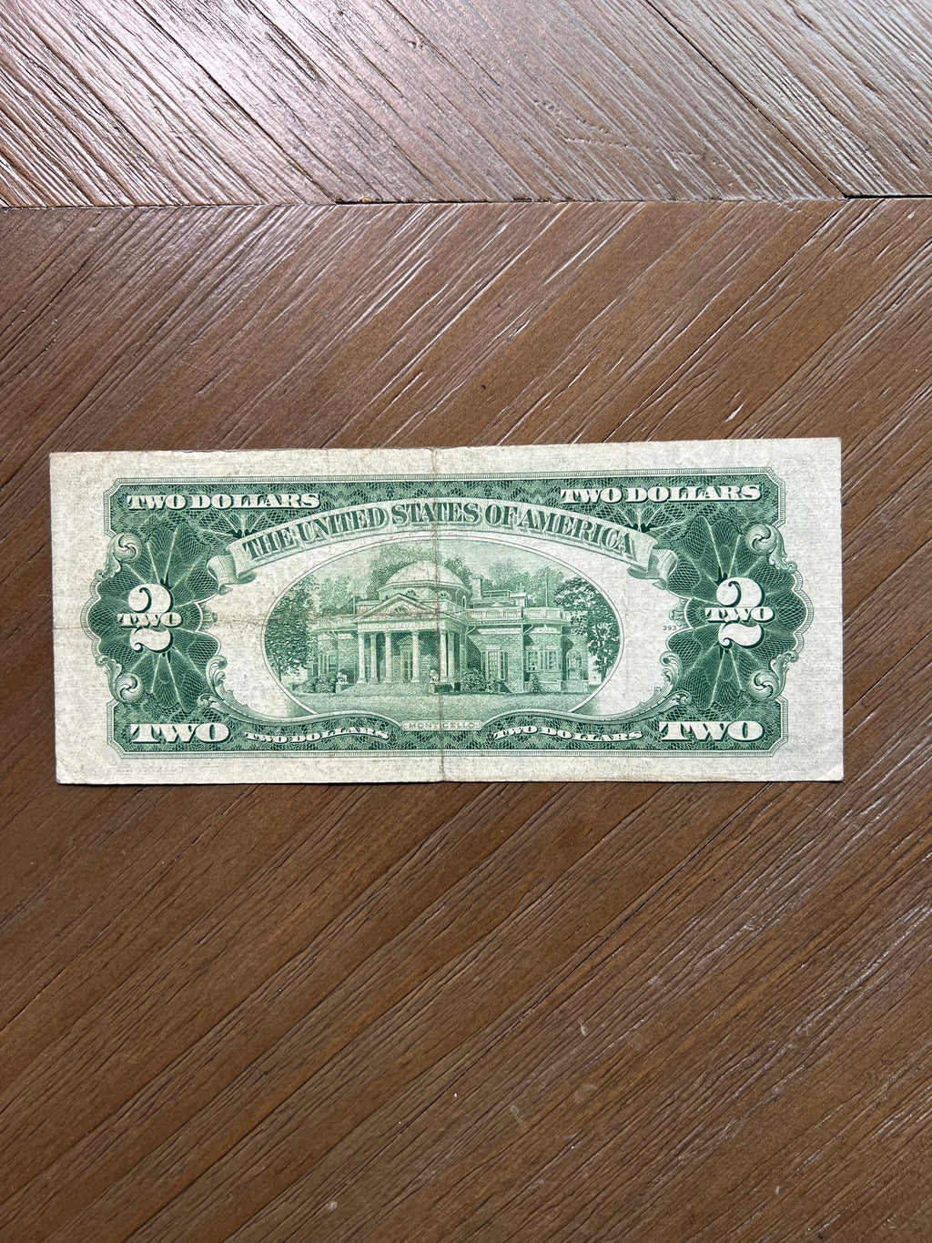 Series 1953A $2 United States Note Red Seal Jefferson Monticello
