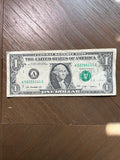 Series 2009 $1 Boston Federal Reserve Note A52255111C Trinary Fancy Serial