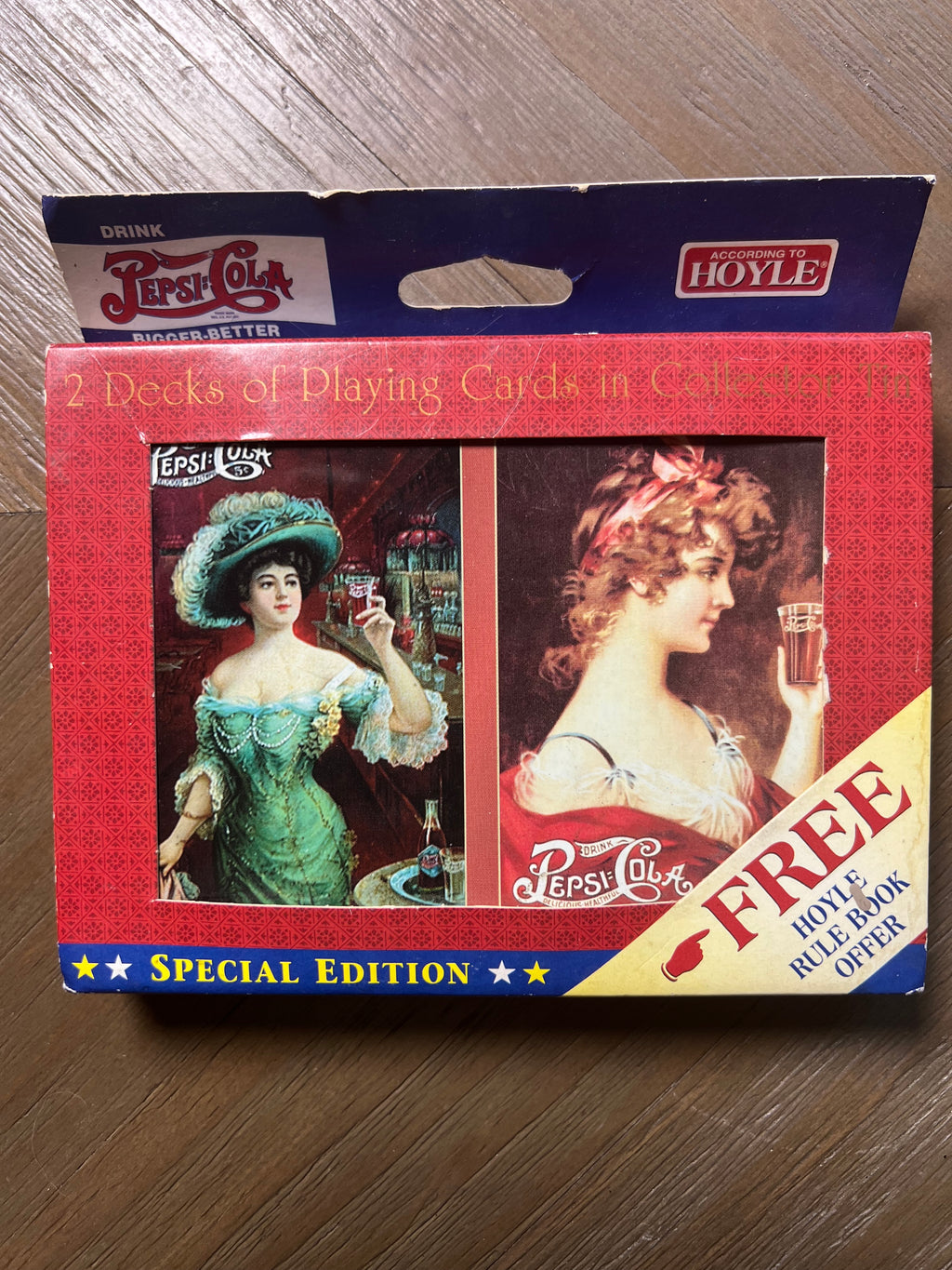 1997 Hoyle Pepsi-Cola Special Edition 2-Deck Playing Cards Collector Tin Set Not Sealed