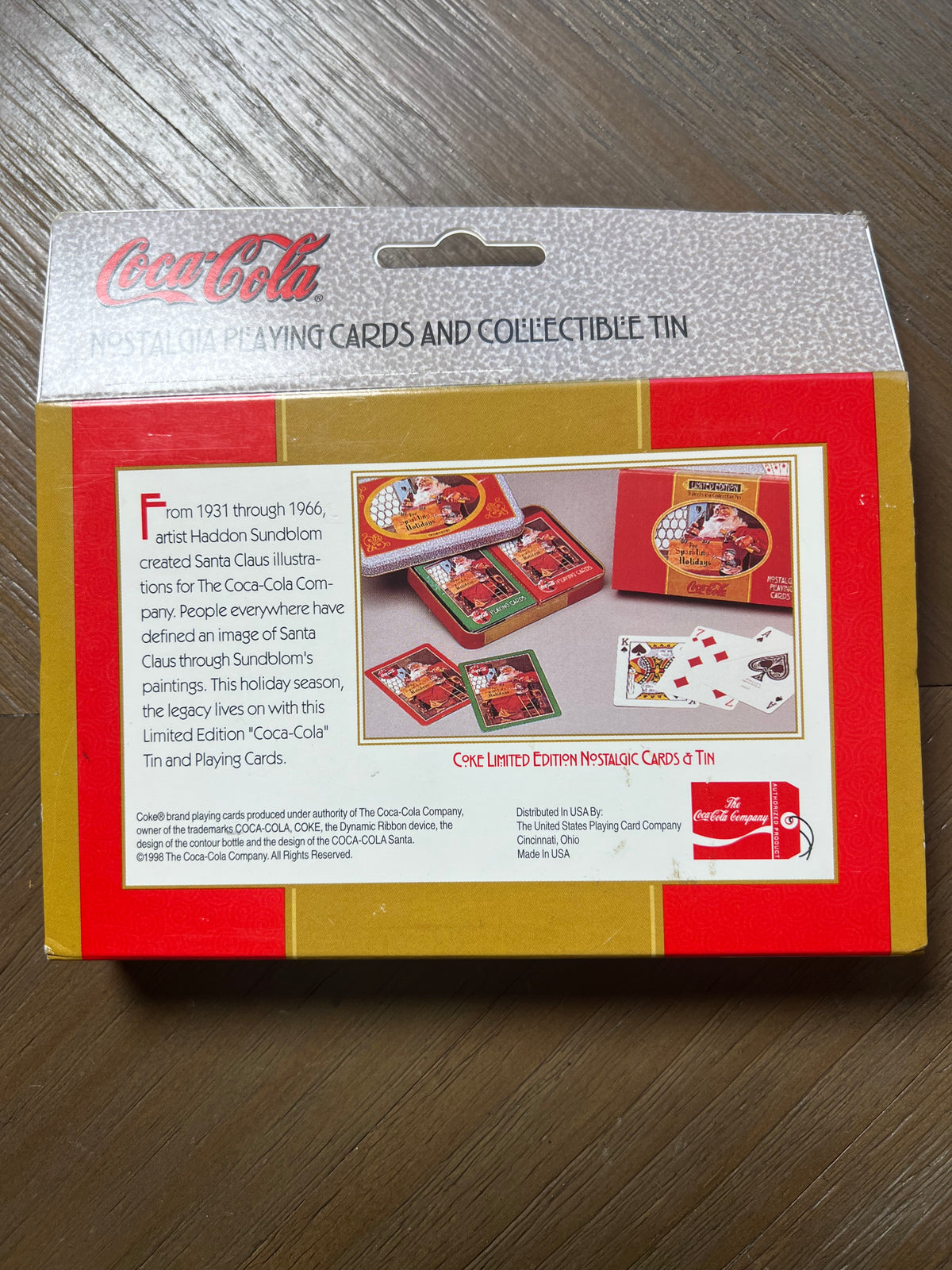 1998 Coca-Cola Nostalgia Santa Playing Cards 2-Deck Tin Sealed