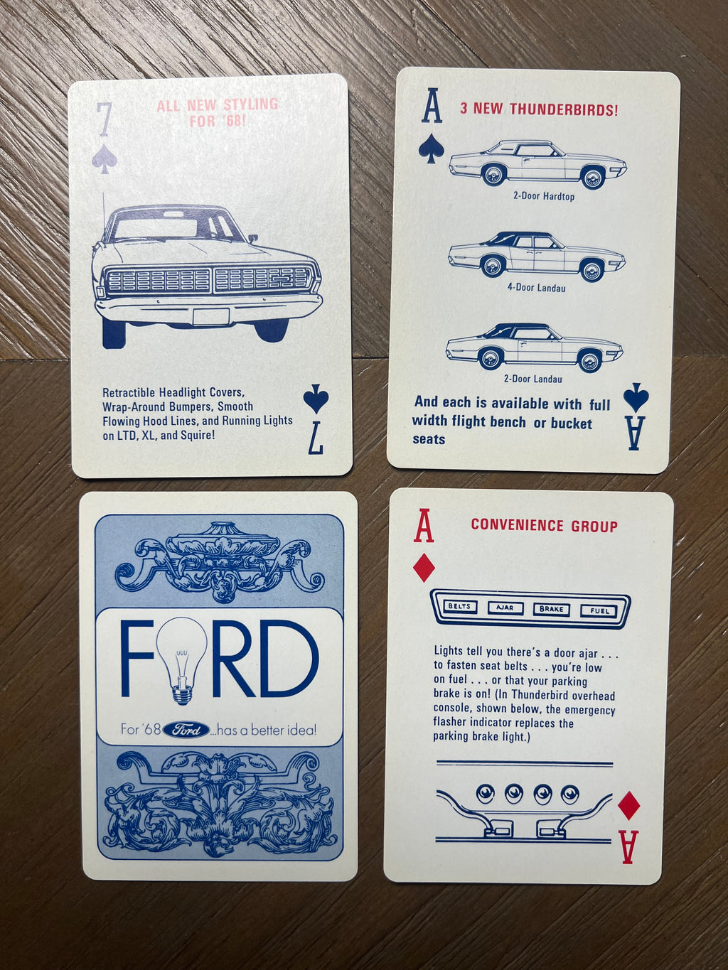 1968 Ford Has A Better Idea Advertising Playing Cards Deck