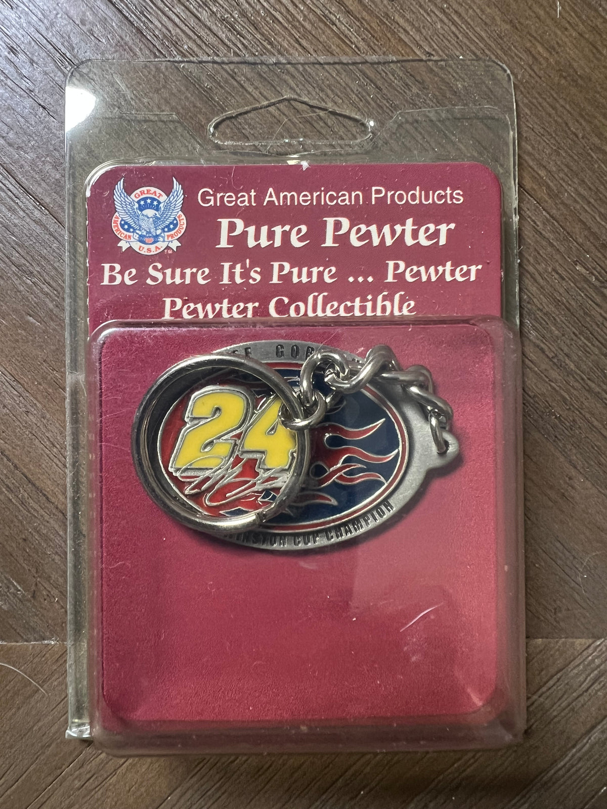 2001 Jeff Gordon #24 NASCAR Pure Pewter Keychain Winston Cup Champion