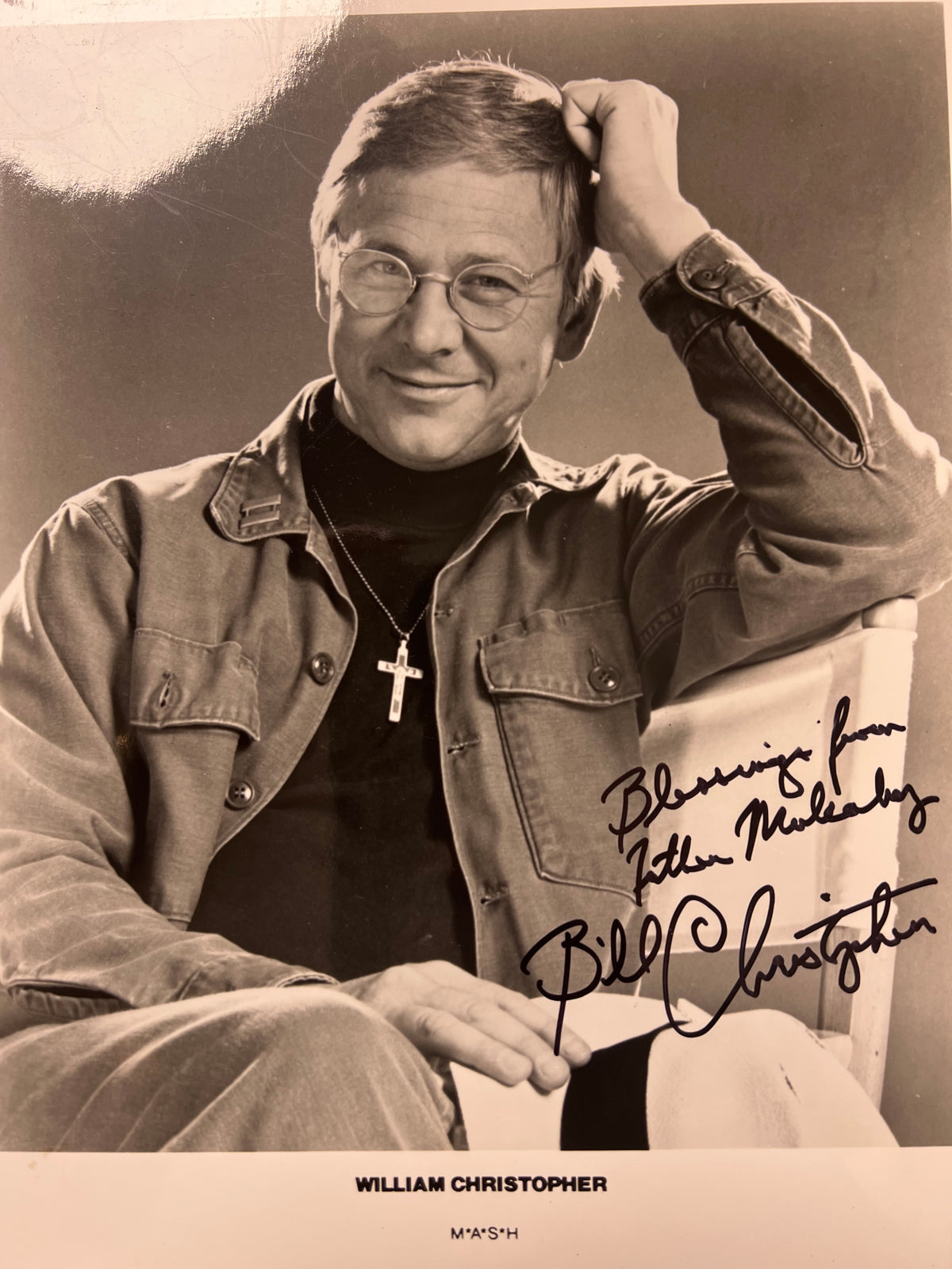 William Christopher Autograph 8x10 Photo MASH Father Mulcahy Todd Mueller COA