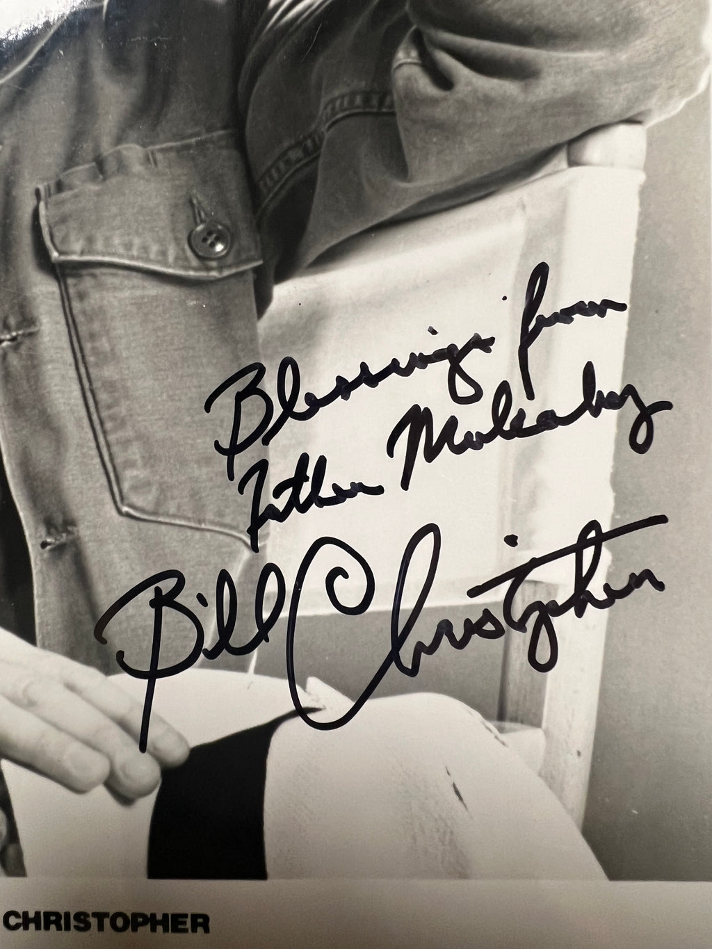 William Christopher Autograph 8x10 Photo MASH Father Mulcahy Todd Mueller COA