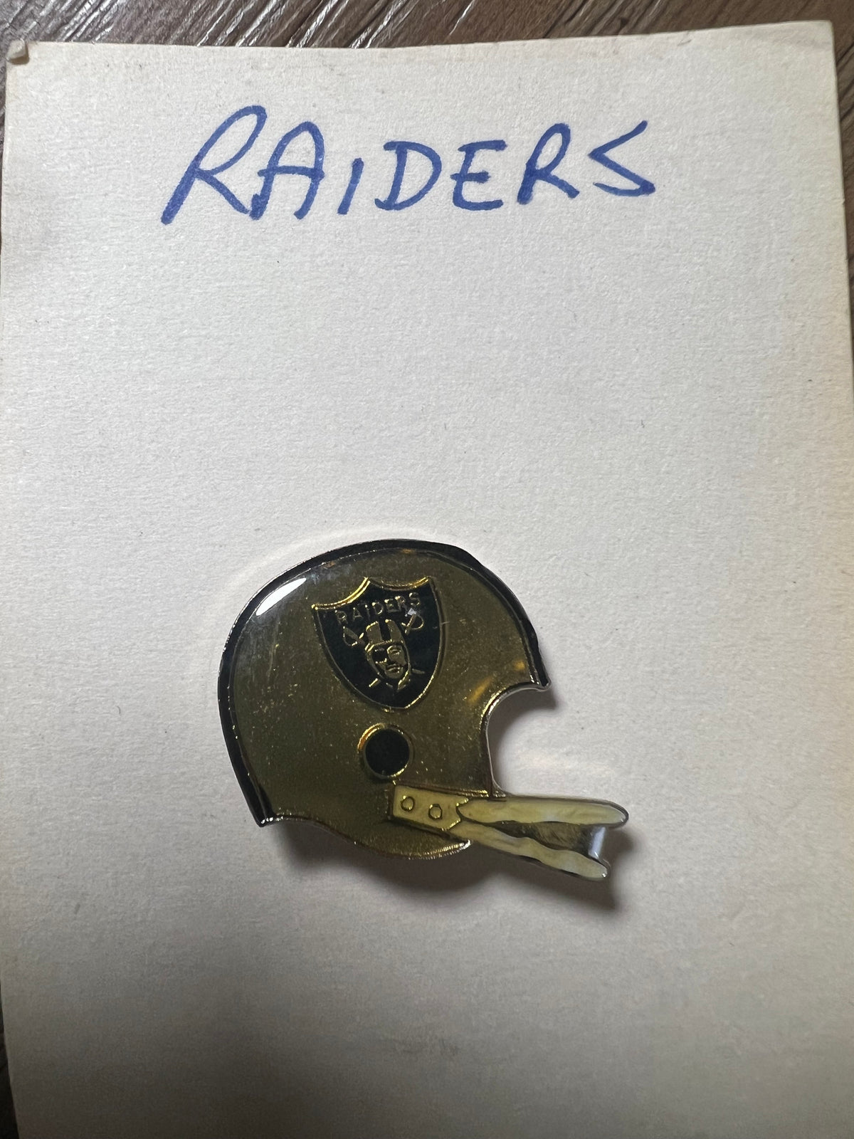 Vintage Oakland Raiders Gold Helmet Lapel Pin NFL Football Enamel Hat Badge
