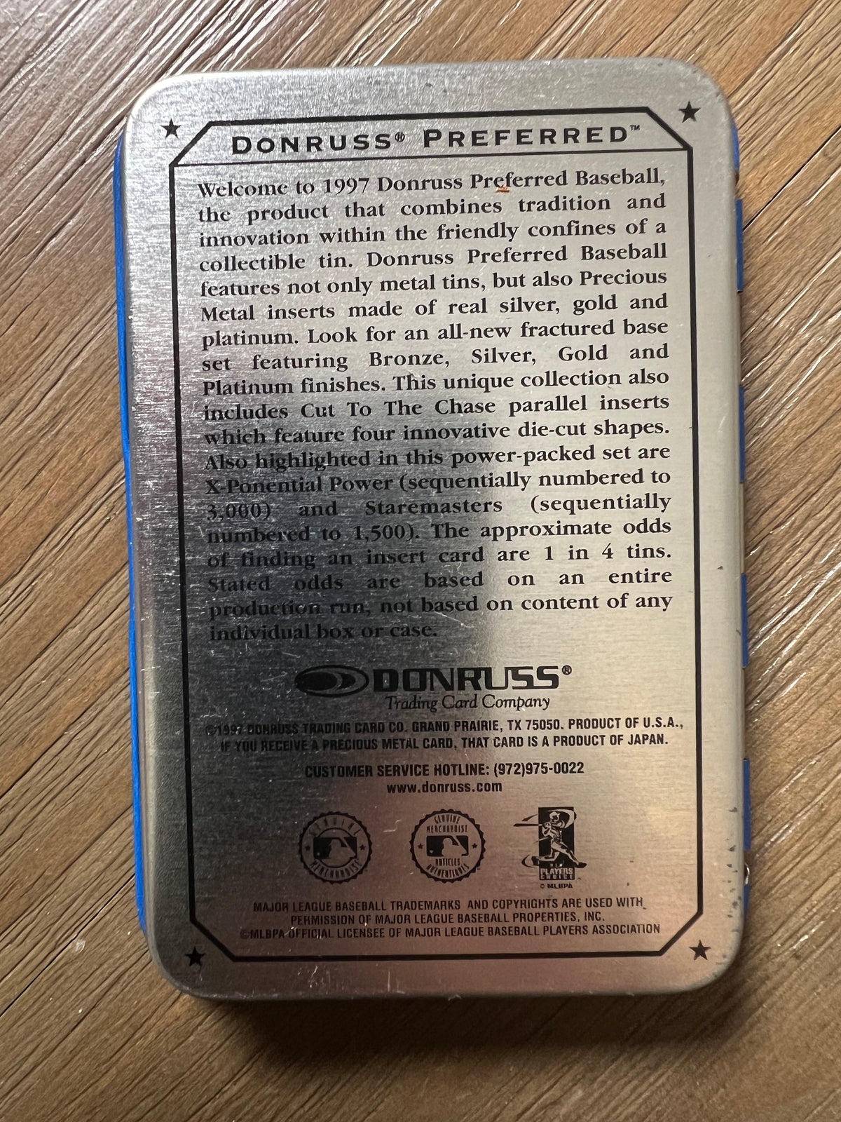 1997 Donruss Preferred Baseball Derek Jeter Empty Display Tin NY Yankees