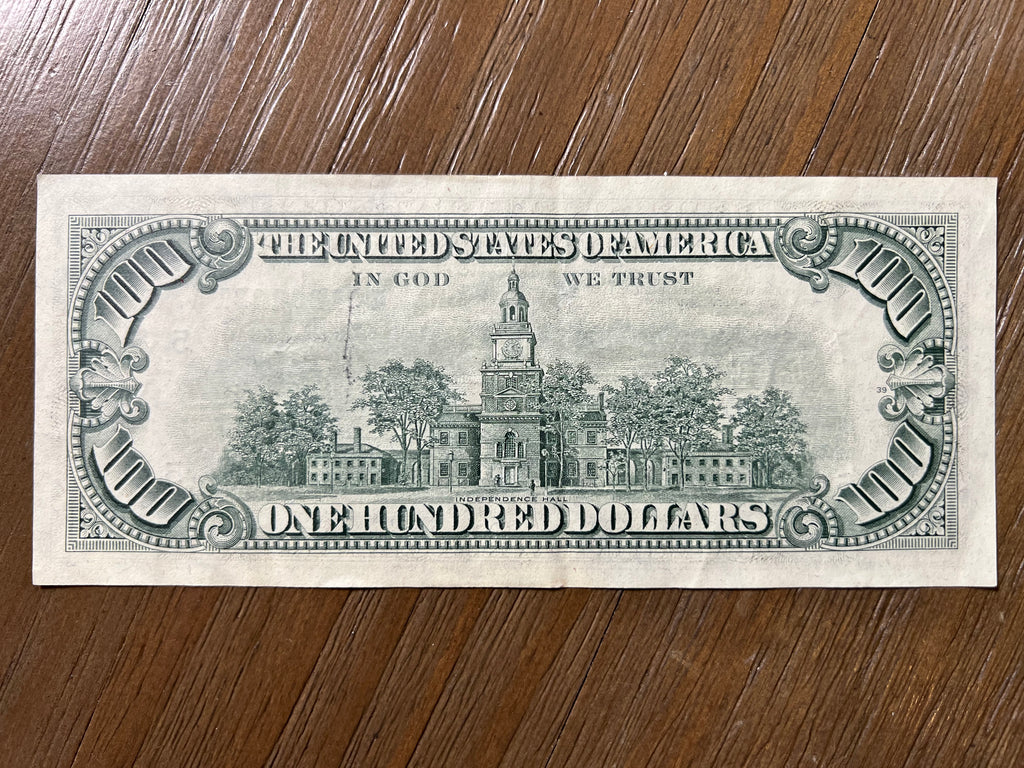 1977 $100 Federal Reserve Note Richmond E Small Head Vintage Bill Fr. 2168-E