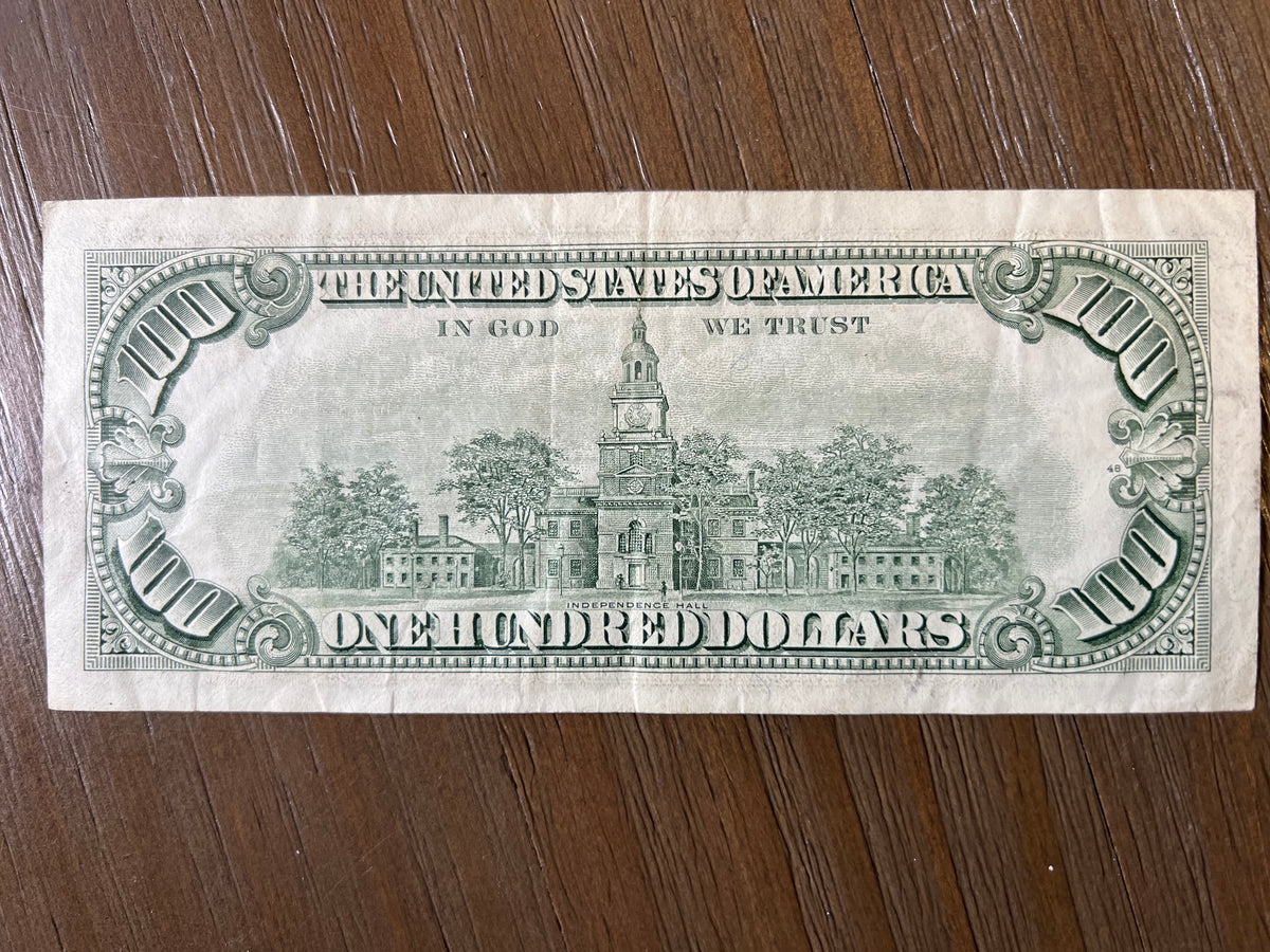 1985 $100 Federal Reserve Note Philadelphia C Vintage Small Head Fr. 2171-C