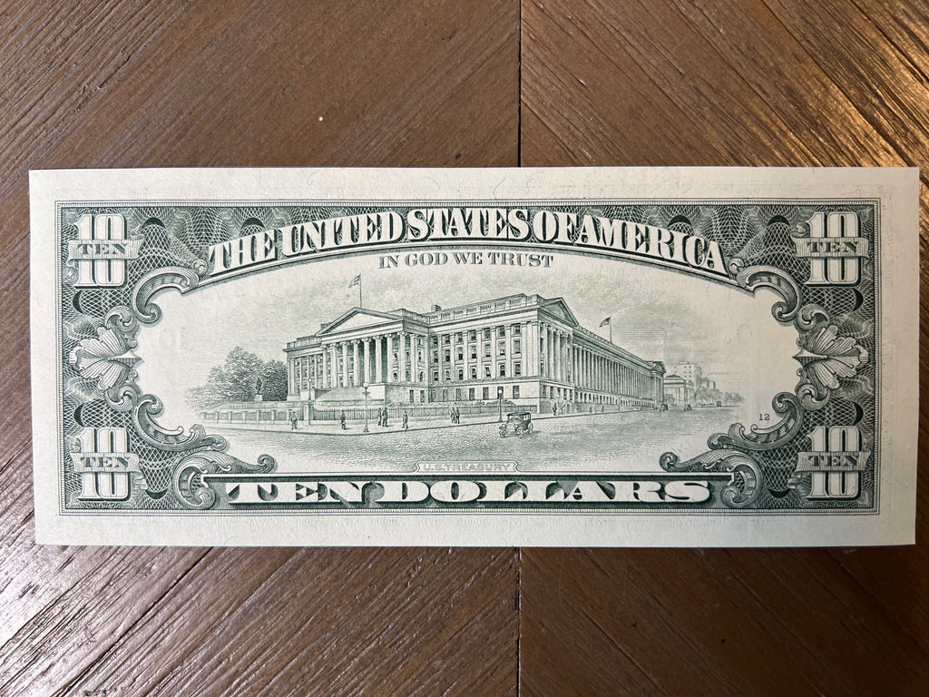 1995 $10 Federal Reserve Note Kansas City J-10 Fr. 2031-J Fort Worth Small Head