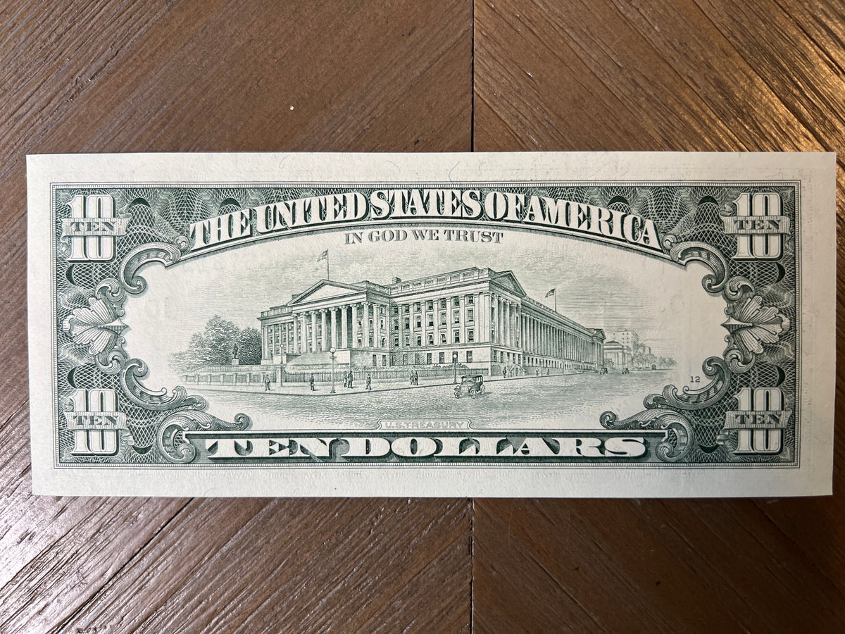 1995 $10 Federal Reserve Note Kansas City J-10 Fr. 2031-J Fort Worth Small Head