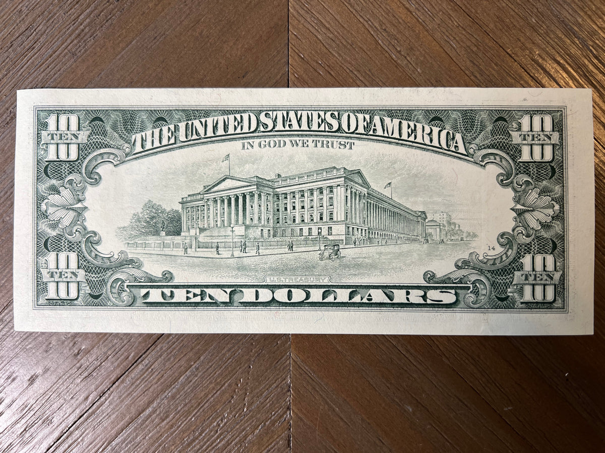 1995 $10 Federal Reserve Note Kansas City J-10 Fr. 2031-J Fort Worth Small Head
