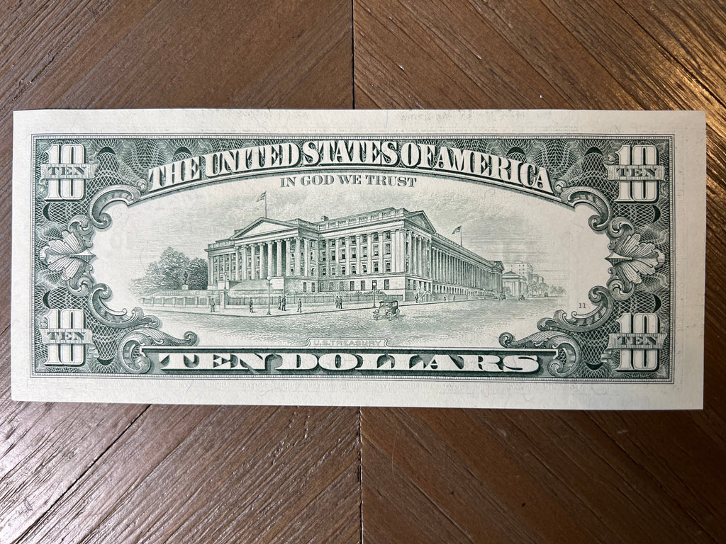 1995 $10 Federal Reserve Note Kansas City J-10 Fr. 2031-J Fort Worth Small Head