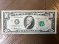 1995 $10 Federal Reserve Note Kansas City J-10 Fr. 2031-J Fort Worth Small Head