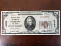 1929 $20 National Bank Note Paterson NJ Charter 12383 Fr. 1802-1 Brown Seal