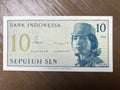 1964 Indonesia 10 Sen Banknote Bank Indonesia Sukarelawan P-92