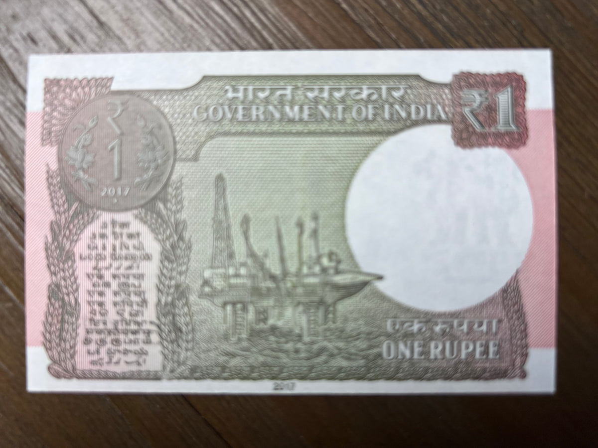 2017 India 1 Rupee Banknote Pick 117c Shaktikanta Das L Inset