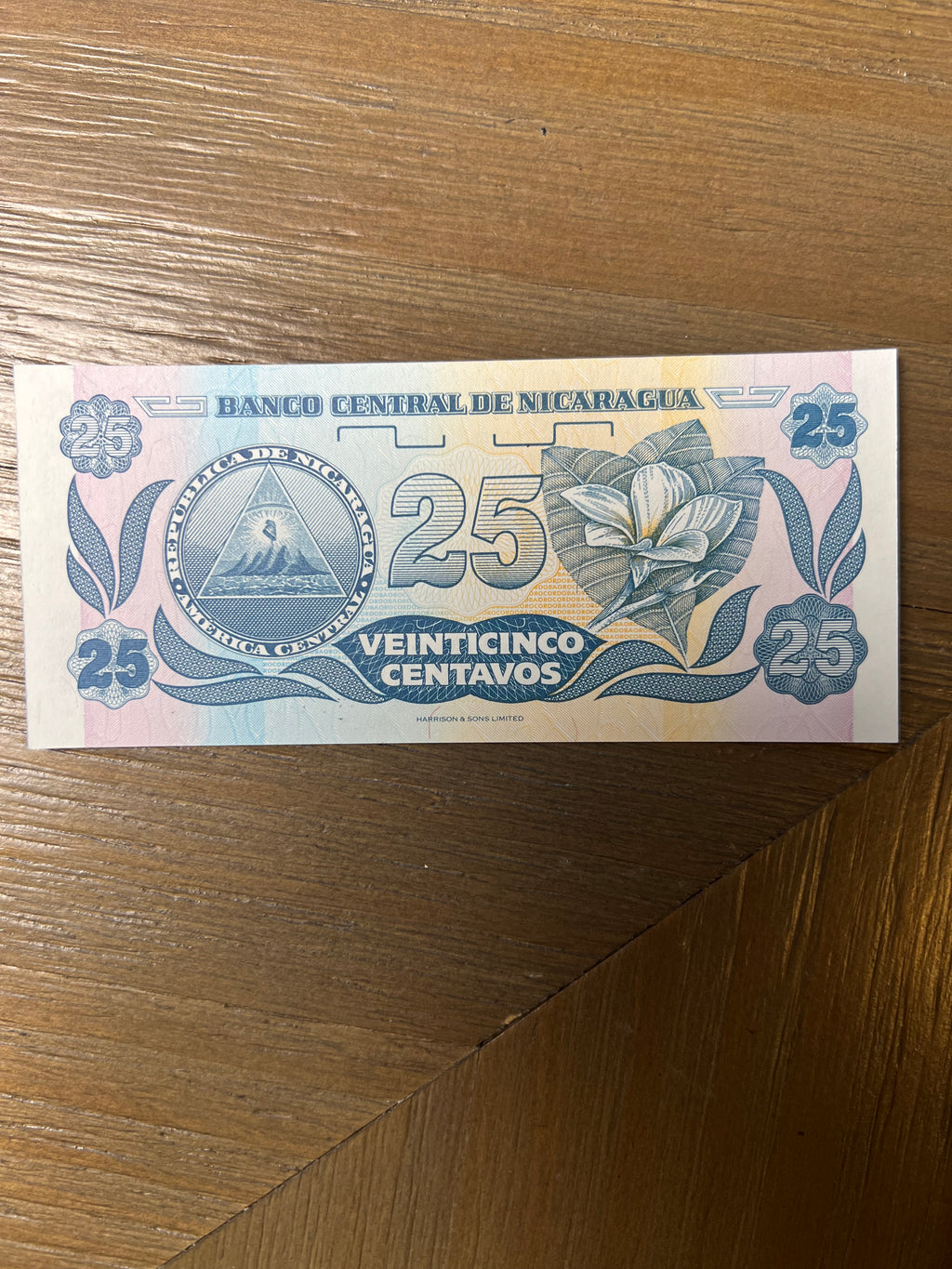 1991 Nicaragua 25 Centavos de Cordoba Banknote Pick 170a