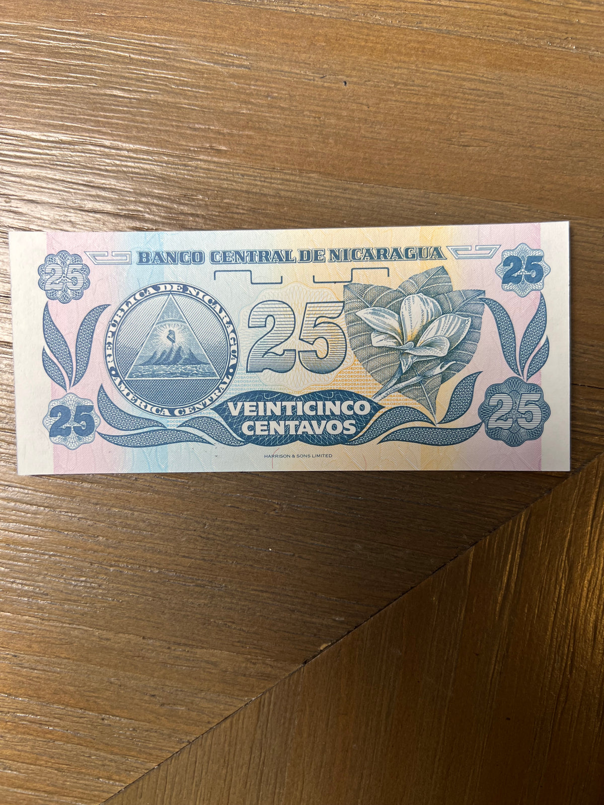 1991 Nicaragua 25 Centavos de Cordoba Banknote Pick 170a