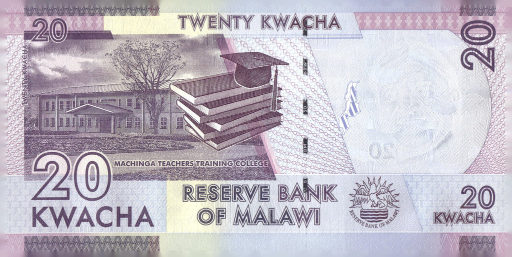 2020 Malawi 20 Kwacha Banknote Inkosi M'mbelwa II P-63c Note