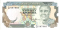 1991 Zambia 20 Kwacha Banknote Kenneth Kaunda Fish Eagle P-35