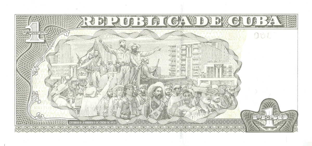 2017 Cuba 1 Peso Banknote Jose Marti Fidel Castro Havana P-128h