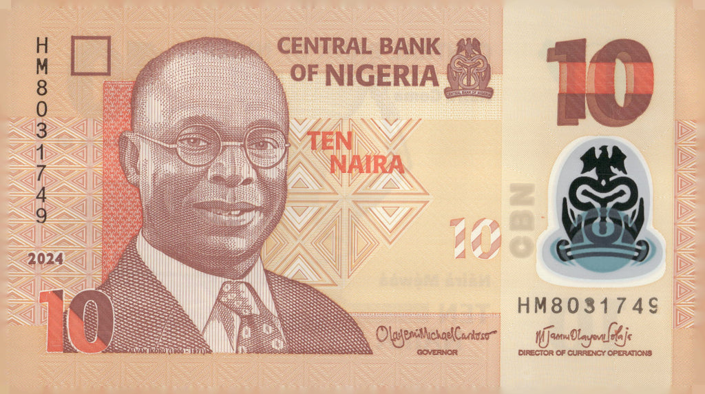 2024 Nigeria 10 Naira Polymer Banknote P-39 Alvan Ikoku Fulani Milk Maids