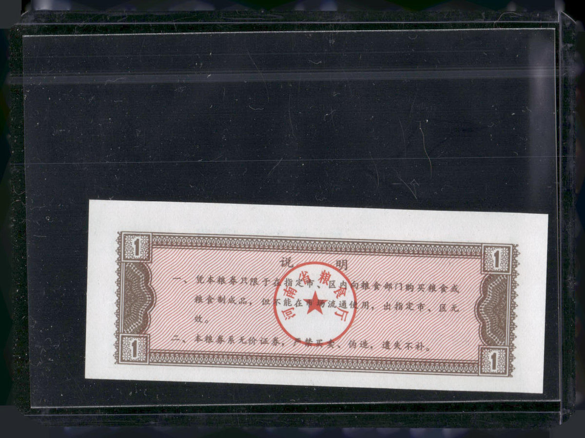 1990 China Henan Xinxiang 1kg Fine Grain Ration Coupon Liangpiao Train