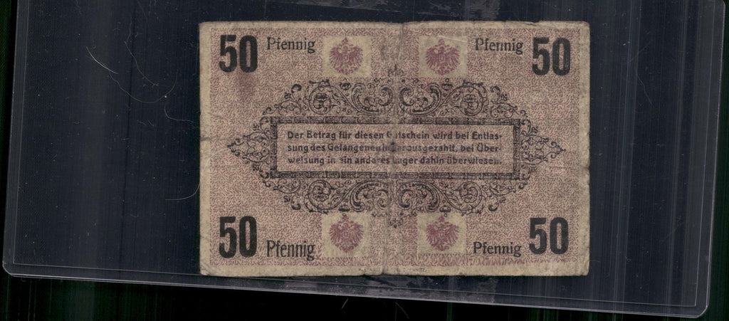 WWI German POW Camp Chemnitz Scrip 5 Note Set 1 2 5 20 50 Pfennig