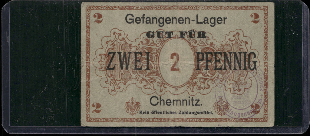 WWI German POW Camp Chemnitz Scrip 5 Note Set 1 2 5 20 50 Pfennig