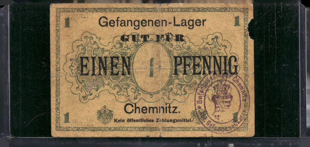 WWI German POW Camp Chemnitz Scrip 5 Note Set 1 2 5 20 50 Pfennig