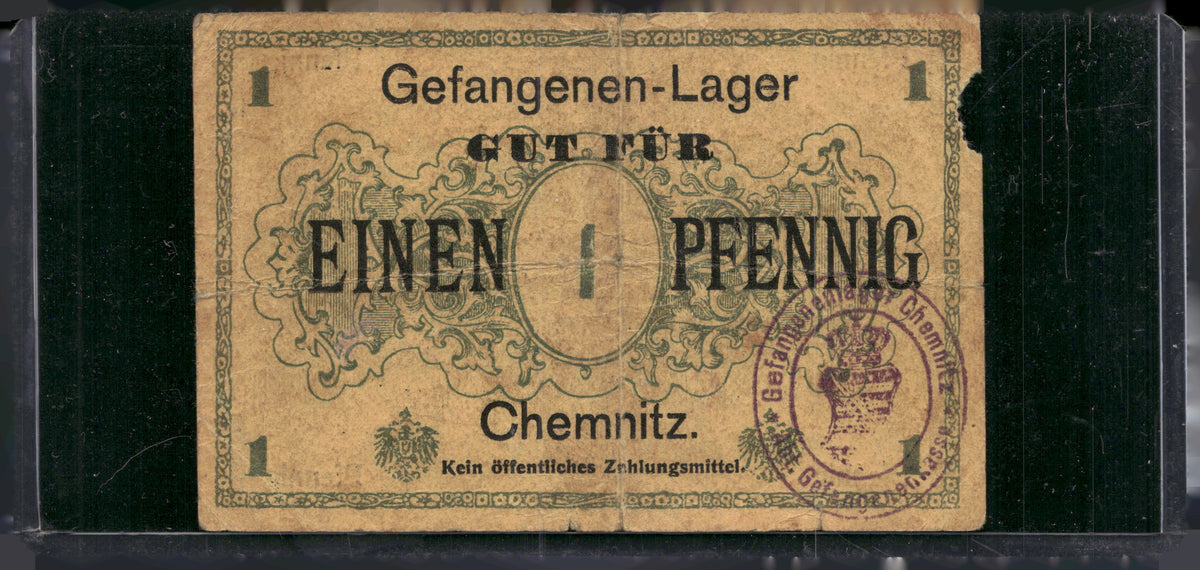 WWI German POW Camp Chemnitz Scrip 5 Note Set 1 2 5 20 50 Pfennig